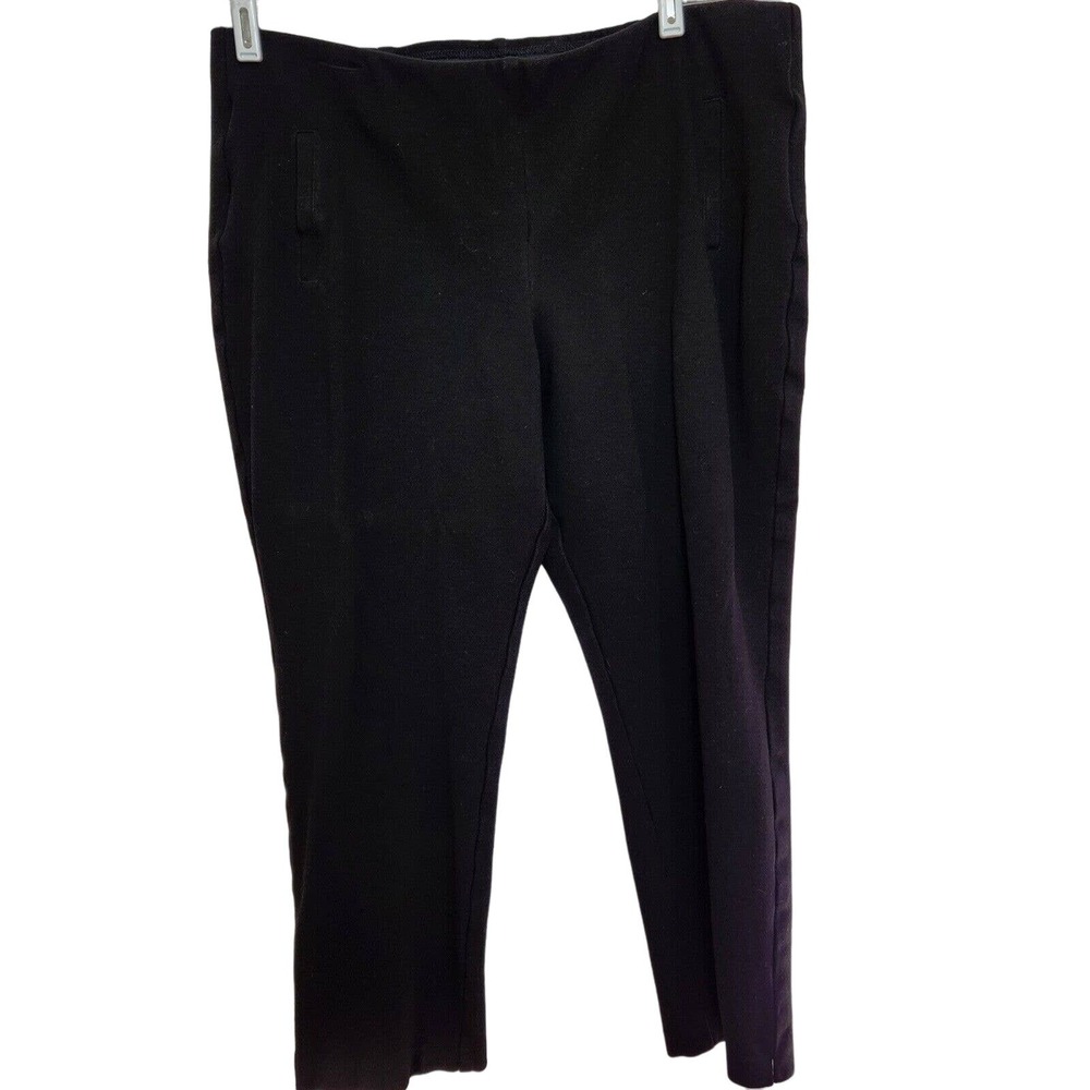 Chico's Women's Black Ponte Knit Pant 3R US 16 Pull On Stretch Ankle